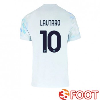 Maillot De Foot Inter Milan (LAUTARO 10) Exterieur Blanc Bleu 2025/2026