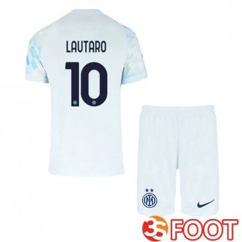 Maillot De Foot Inter Milan (LAUTARO 10) Enfant Exterieur Blanc Bleu 2025/2026