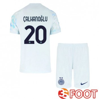 Maillot De Foot Inter Milan (ÇALHANOĞLU 20) Enfant Exterieur Blanc Bleu 2025/2026