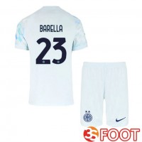 Maillot De Foot Inter Milan (BARELLA 23) Enfant Exterieur Blanc Bleu 2025/2026 Maillot De Foot Inter Milan (BARELLA 23) Enfant Exterieur Blanc Bleu 2025/2026