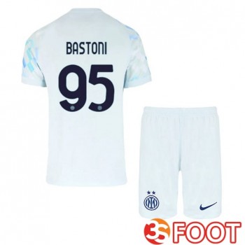 Maillot De Foot Inter Milan (BASTONI 95) Enfant Exterieur Blanc Bleu 2025/2026