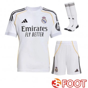 Ensemble Maillot Foot Real Madrid Domicile (Short + Chaussettes) 2025 2026