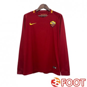 Maillot De Foot AS Roma Retro Domicile Manche Longue Rouge 2017-2018