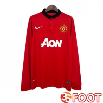 Maillot De Foot Manchester United Retro Domicile Manche Longue Rouge 2013-2014