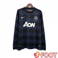 Maillot De Foot Manchester United Retro Exterieur Manche Longue Noir 2013-2014