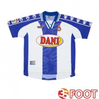 Maillot De Foot RCD Espanyol Retro Domicile Bleu Blanc 1999-2000