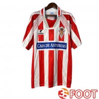 Maillot De Foot Sporting Gijon Retro Domicile Blanc Rouge 1994-1995