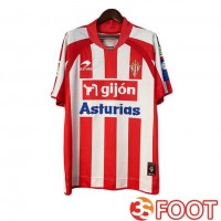 Maillot De Foot Sporting Gijon Retro Domicile Blanc Rouge 2008-2009