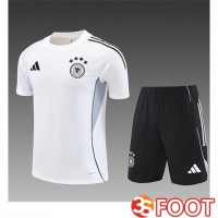 Ensemble Training T-Shirts Allemagne Enfant Blanc/Noir/Gris 2025/2026
