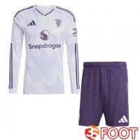 Maillot De Foot Manchester United Enfant Exterieur Manche longue Blanc 2025/2026