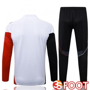 Ensemble Survetement De Foot AFC Ajax Blanc Noir Rouge 2025/2026