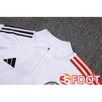 Ensemble Survetement De Foot AFC Ajax Blanc Noir Rouge 2025/2026