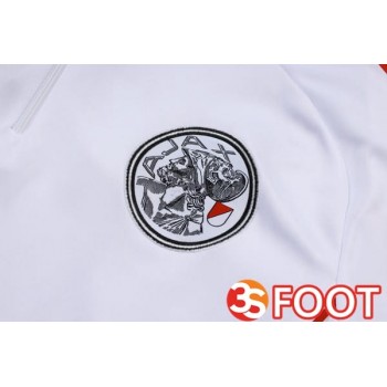 Ensemble Survetement De Foot AFC Ajax Blanc Noir Rouge 2025/2026