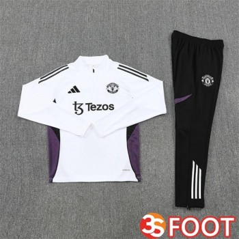 Ensemble Survetement De Foot Manchester United Blanc 2025/2026