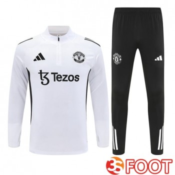 Ensemble Survetement De Foot Manchester United Blanc 2025/2026
