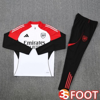 Ensemble Survetement De Foot Arsenal Blanc Noir Rouge 2025/2026