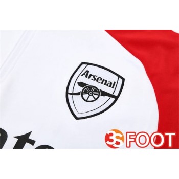 Ensemble Survetement De Foot Arsenal Blanc Noir Rouge 2025/2026