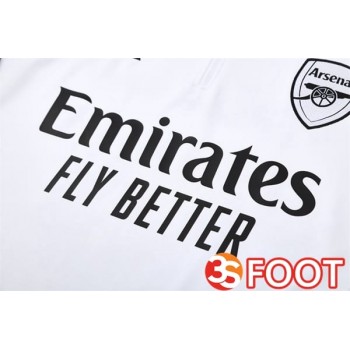 Ensemble Survetement De Foot Arsenal Blanc Noir Rouge 2025/2026