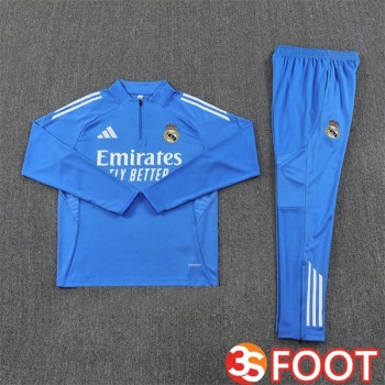 Ensemble Survetement De Foot Real Madrid Bleu 2025/2026