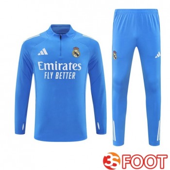 Ensemble Survetement De Foot Real Madrid Bleu 2025/2026