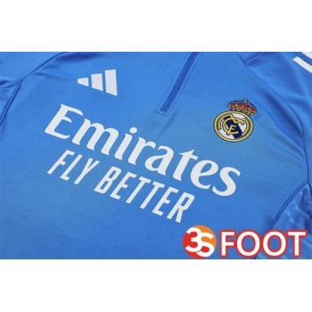 Ensemble Survetement De Foot Real Madrid Bleu 2025/2026