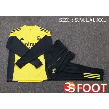 Ensemble Survetement De Foot Real Madrid Jaune 2025/2026