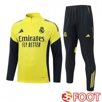 Ensemble Survetement De Foot Real Madrid Jaune 2025/2026