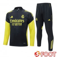 Ensemble Survetement De Foot Real Madrid Gris Jaune 2025/2026