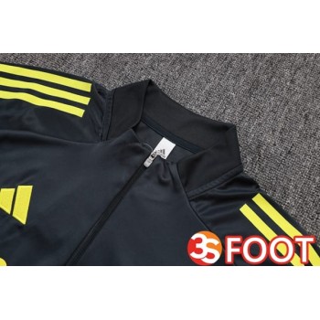 Ensemble Survetement De Foot Real Madrid Gris Jaune 2025/2026