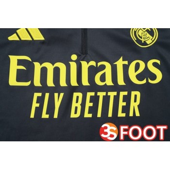 Ensemble Survetement De Foot Real Madrid Gris Jaune 2025/2026