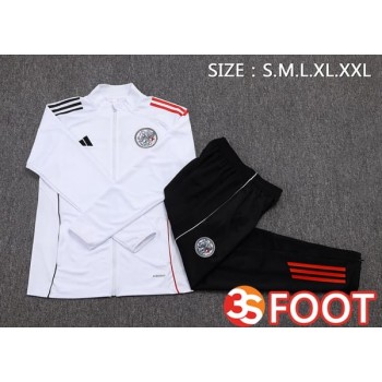 Ensemble Veste Survetement De Foot AFC Ajax Blanc 2025/2026