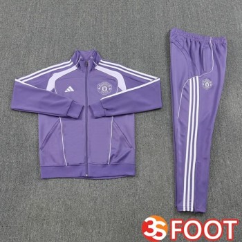 Ensemble Veste Survetement De Foot Manchester United Pourpre 2025/2026
