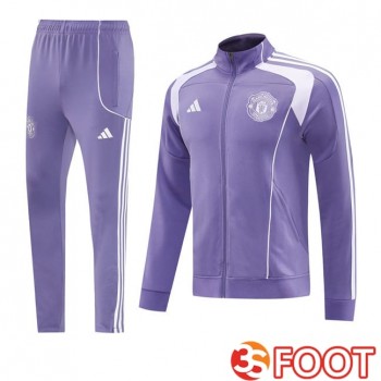 Ensemble Veste Survetement De Foot Manchester United Pourpre 2025/2026