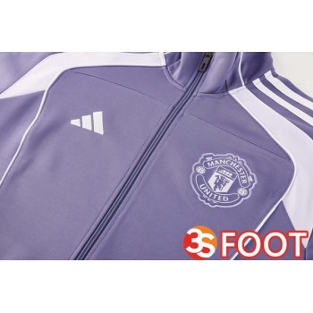 Ensemble Veste Survetement De Foot Manchester United Pourpre 2025/2026
