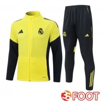 Ensemble Veste Survetement De Foot Real Madrid Jaune 2025/2026