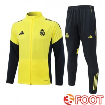Ensemble Veste Survetement De Foot Real Madrid Jaune 2025/2026