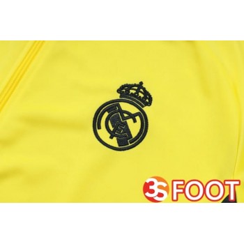 Ensemble Veste Survetement De Foot Real Madrid Jaune 2025/2026
