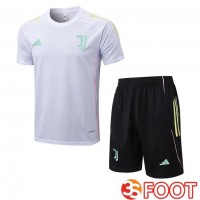 Ensemble Training T-Shirts Juventus + Shorts Blanc 2025/2026