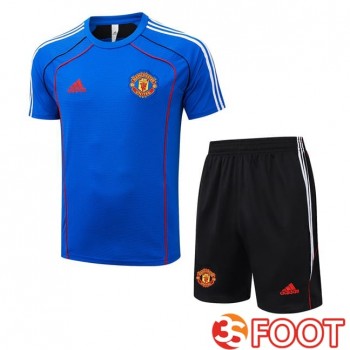 Ensemble Training T-Shirts Manchester United + Shorts Bleu 2025/2026