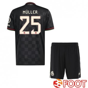 Maillot De Foot Bayern Munich (Müller 25) Enfant Third Noir 2025/2026
