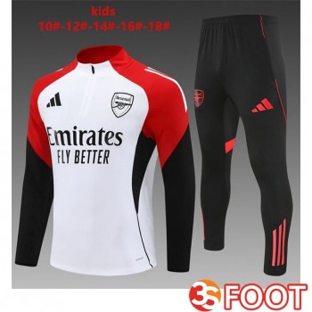 Ensemble Survetement De Foot Arsenal Enfant Blanc Noir Rouge 2025/2026