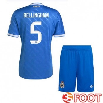 Maillot De Foot Real Madrid (Bellingham 5) Enfant Third Bleu 2025/2026