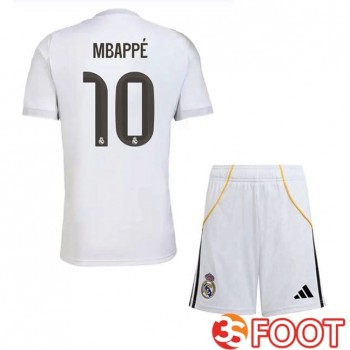 Maillot De Foot Real Madrid (Mbappé 10) Enfant Domicile Blanc 2025/2026
