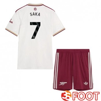 Maillot De Foot Arsenal (SAKA 7) Enfant Third Blanc 2025/2026
