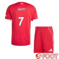 Maillot De Foot FC Liverpool (WIRTZ 7) Enfant Domicile Rouge 2025/2026