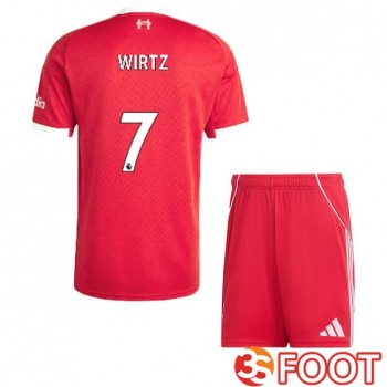 Maillot De Foot FC Liverpool (WIRTZ 7) Enfant Domicile Rouge 2025/2026