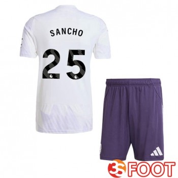 Maillot De Foot Manchester United (SANCHO 25) Enfant Exterieur Blanc 2025/2026
