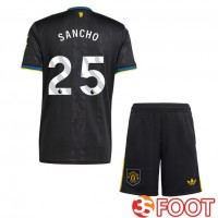 Maillot De Foot Manchester United (SANCHO 25) Enfant Third Noir 2025/2026