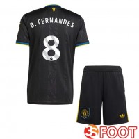 Maillot De Foot Manchester United (B. FERNANDES 8) Enfant Third Noir 2025/2026