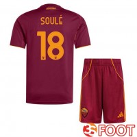 Maillot De Foot AS Roma (SOULÉ 18) Enfant Domicile Rouge 2025/2026